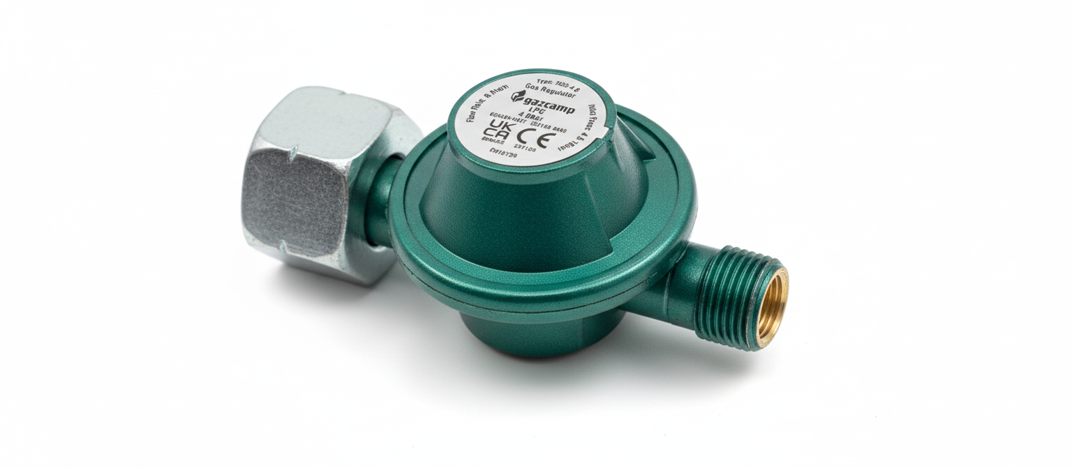 Gazcamp Propan-Konstantregler 4 bar / 8 kg/h – Für 5 kg, 11 kg & 33 kg Propangasflaschen