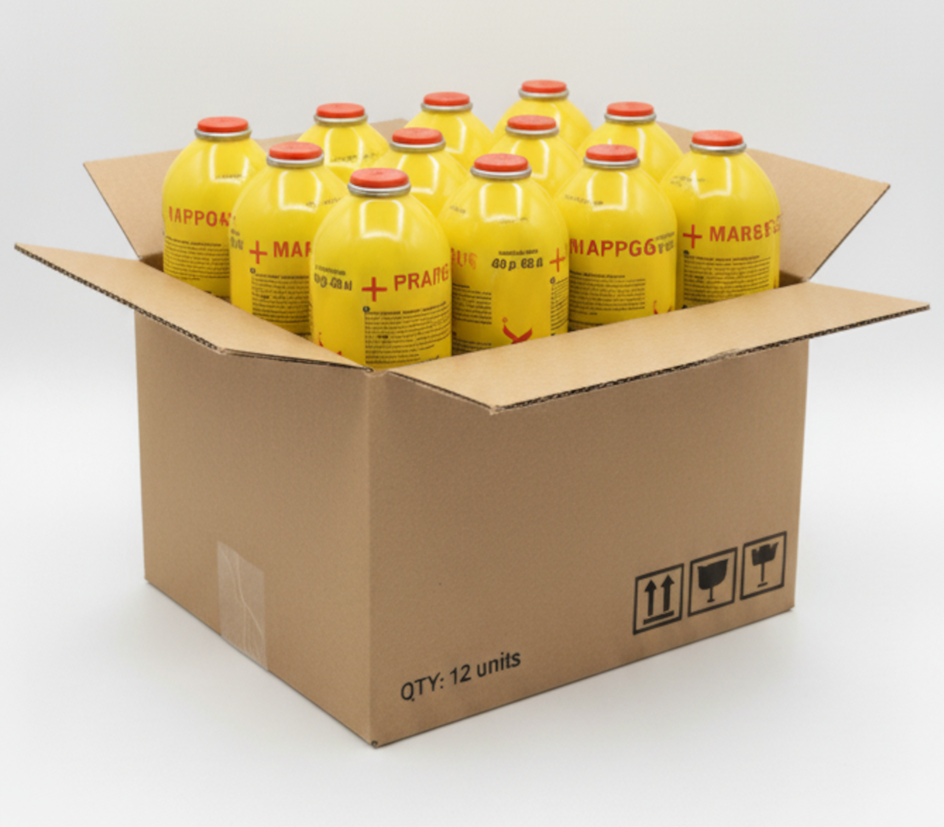 12x Mapp Gas Gaskartusche 450g (860 ml) Spezialgas Schraubkartusche 7/16" Gewinde
