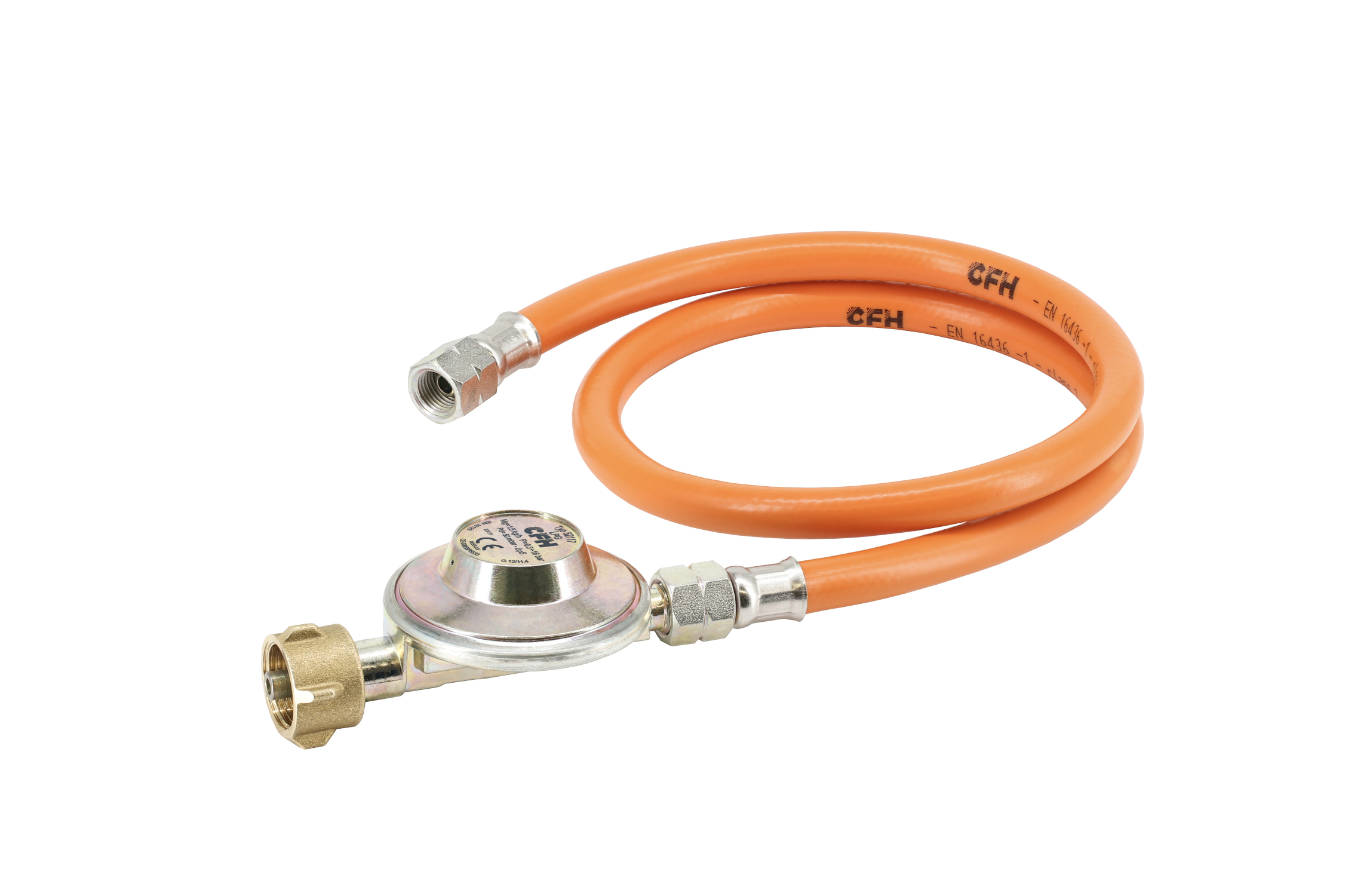 CFH Druckregler 50mBar mit 80 cm Gasschlauch DRS 452