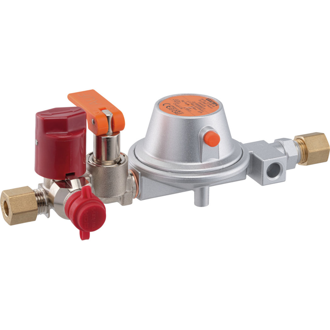 GOK Caravan Gasregler EN61 1kg/h 50mbar RVS8 x SKU x RVS8 PRV