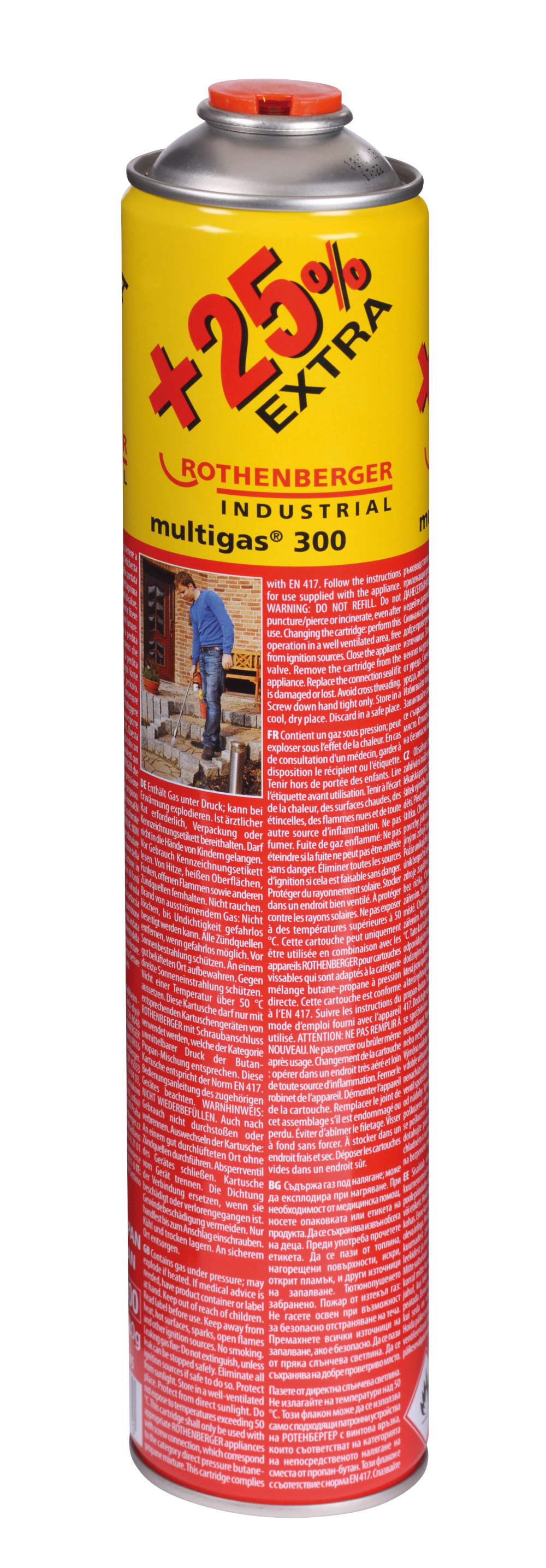B-Ware Rothenberger Industrial Multigas Jumbo 420g 750ml Gaskartusche Schraubkartusche 7/16" Gewinde