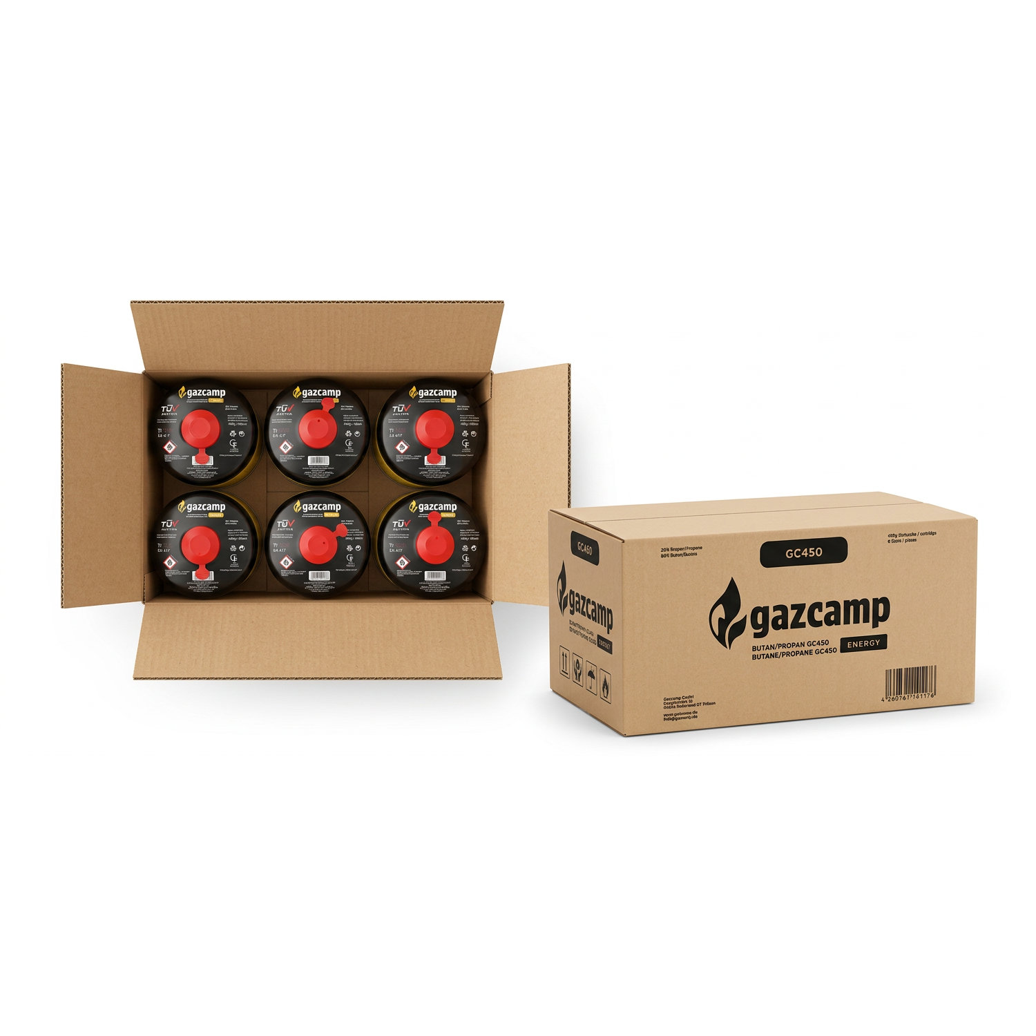 Gazcamp Butan/Propan 450g (808ml) Gaskartusche EN417 Schraubgewinde