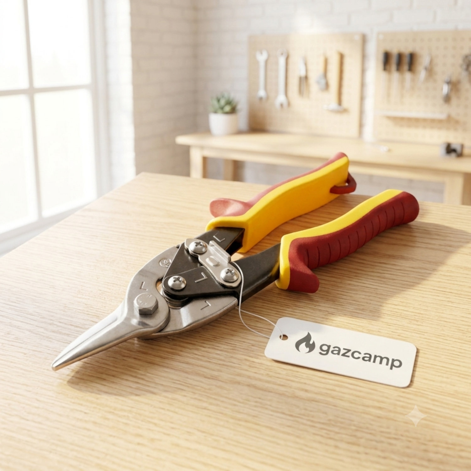 Gazcamp Blechschere 254 mm linksschneidend – Metallschere mit ergonomischen Komfortgriffen