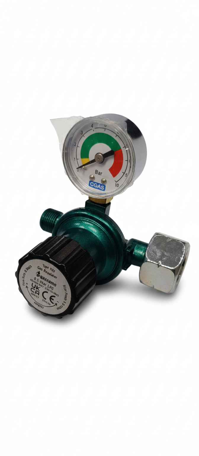 Gazcamp Propanregler mit Manometer 0,5–4 bar – Für 5 kg, 11 kg & 33 kg Propangasflaschen