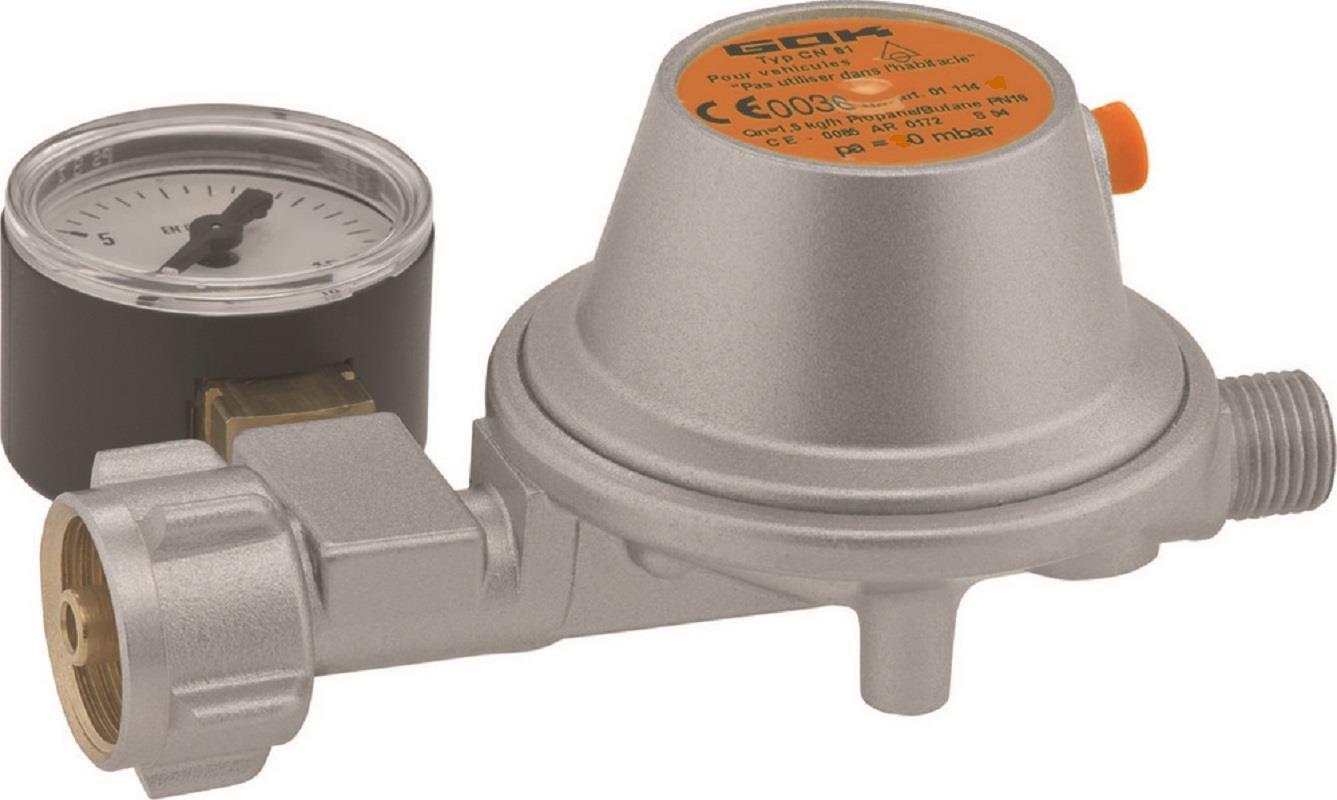 B-Ware GOK Caramatic BasicOne EN61 1,5kg/h 50mbar KLF x G1/4LH-KN PRV Manometer