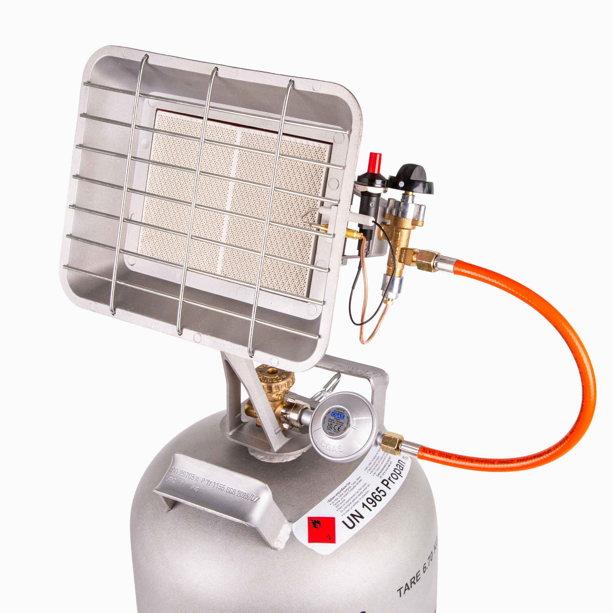 B-Ware Gazcamp Heizstrahler Flaschenheizstrahler Piezo/ Zündsicherung 4,4 kW