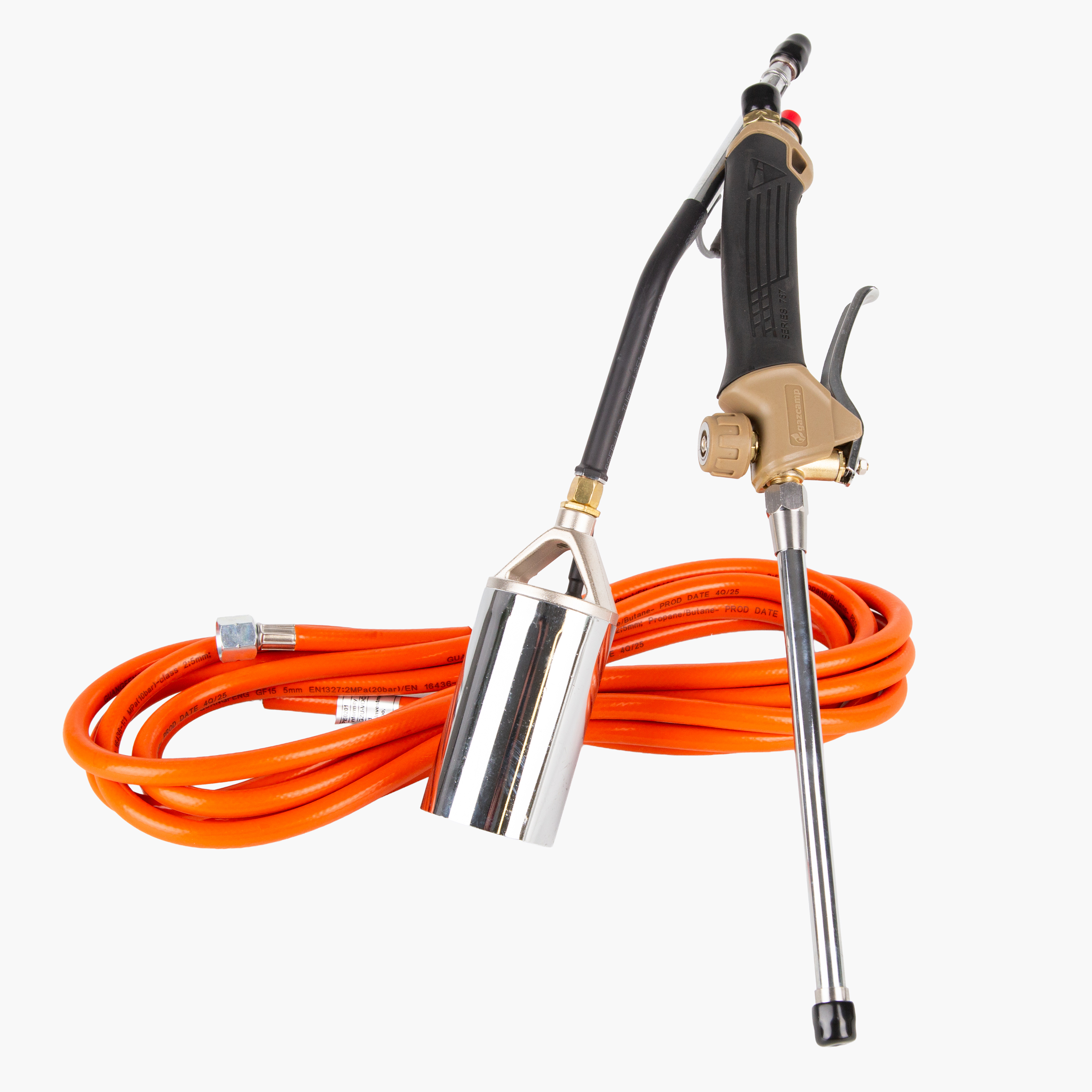 Gazcamp PQ855 PZ Abflammgerät 2-teilig - Profi-Abflammer mit Schlauch