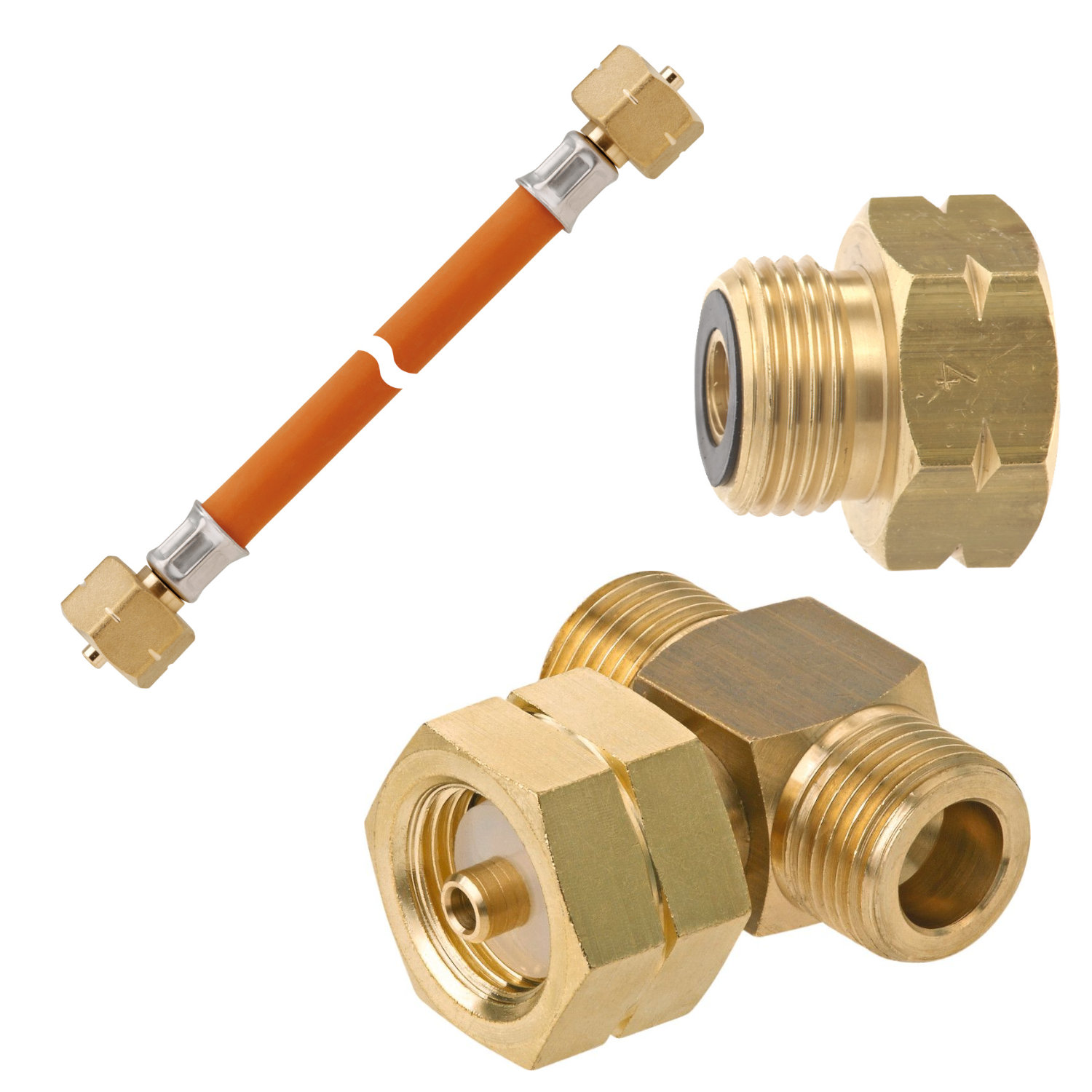 GOK T Anschlussstueck + HD Propanschlauch + Entnahmestutzen