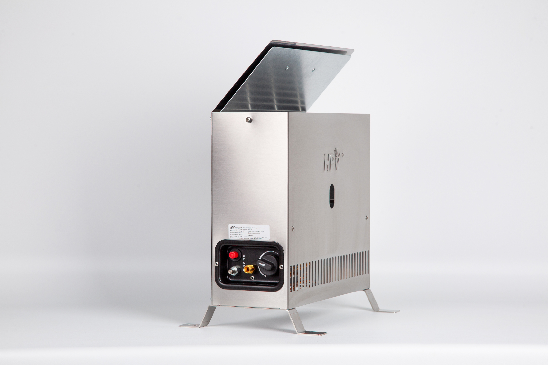 HPV Stand- und Wandheizung 4,0 kWatt Edelstahl 30 mbar