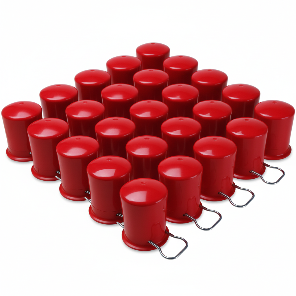 100x Rote Schutzkappen für Propangasflaschen