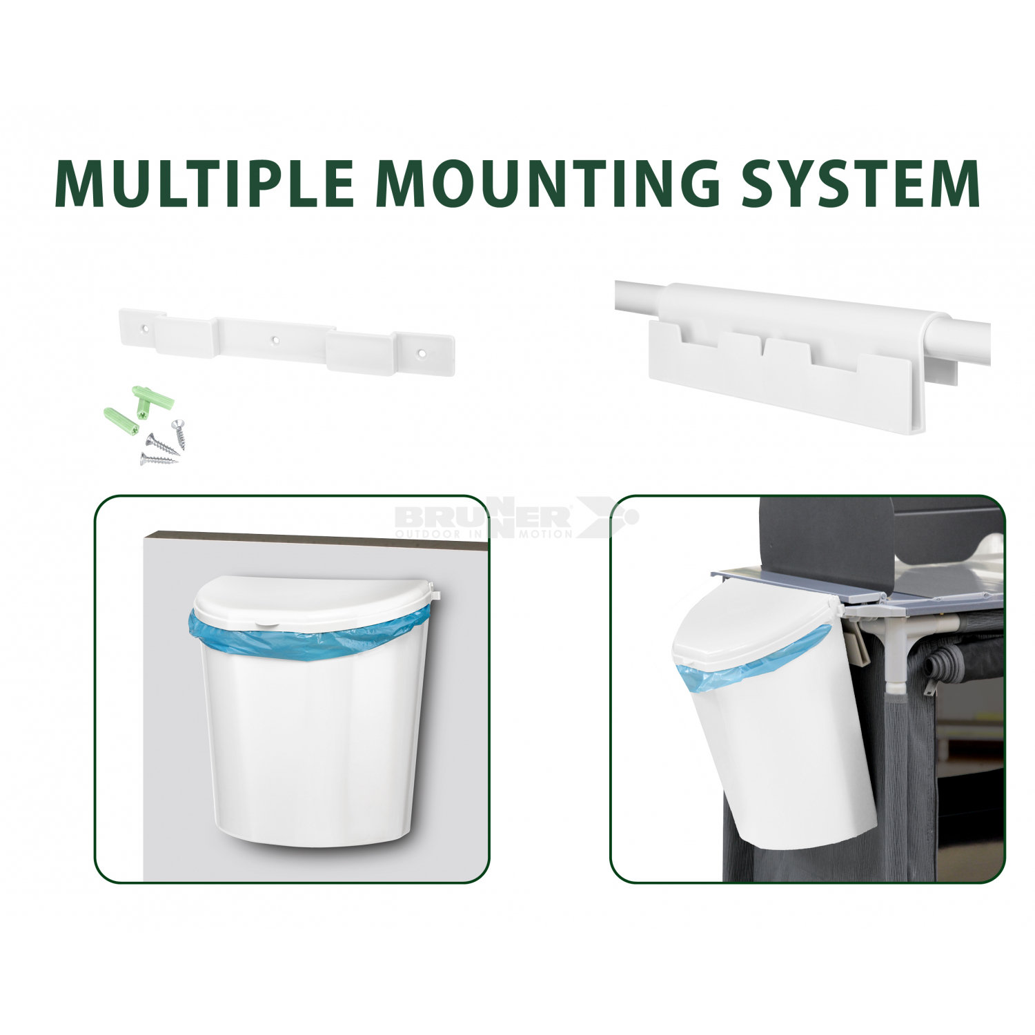 Brunner Abfallbehälter Pillar (grau)