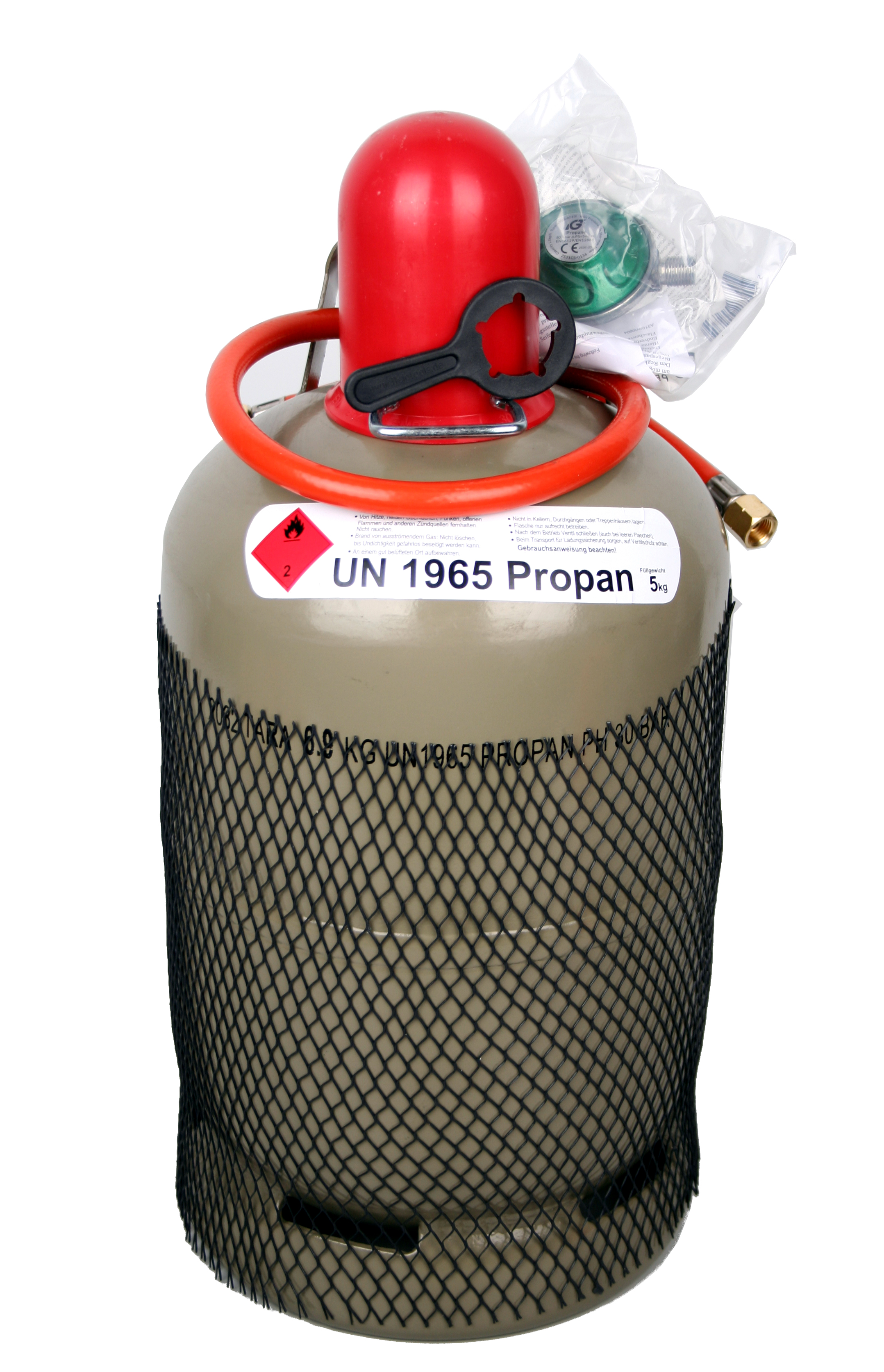 Hockerkocher 7,5 kW Gaskocher Campingkocher 3 Bein 100 kg belastbar 50 mBar mit Gasschlauch Druckminderer 5 kg 11 kg Gasflasche