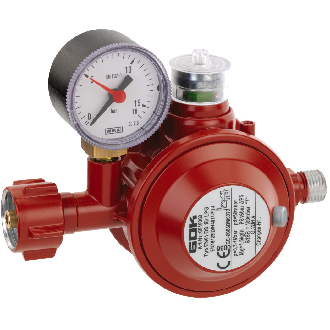 Parker Zweiflamm Gaskocher mit Zündsicherung weiß, 50 mbar + GOK Herdanschlußset