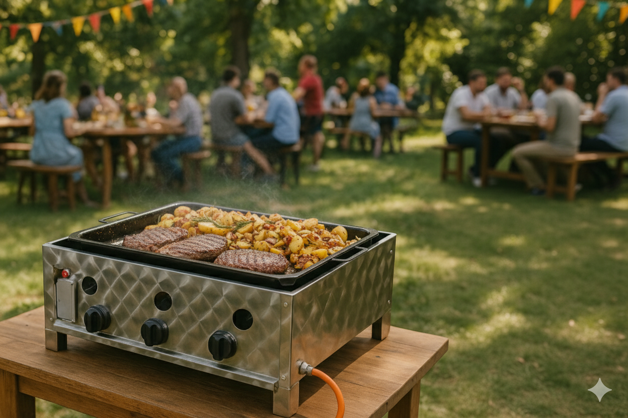 Gazcamp Gasgrill Gastrobräter 10,0 kW 3-flammig 70 x 56 x 31 cm