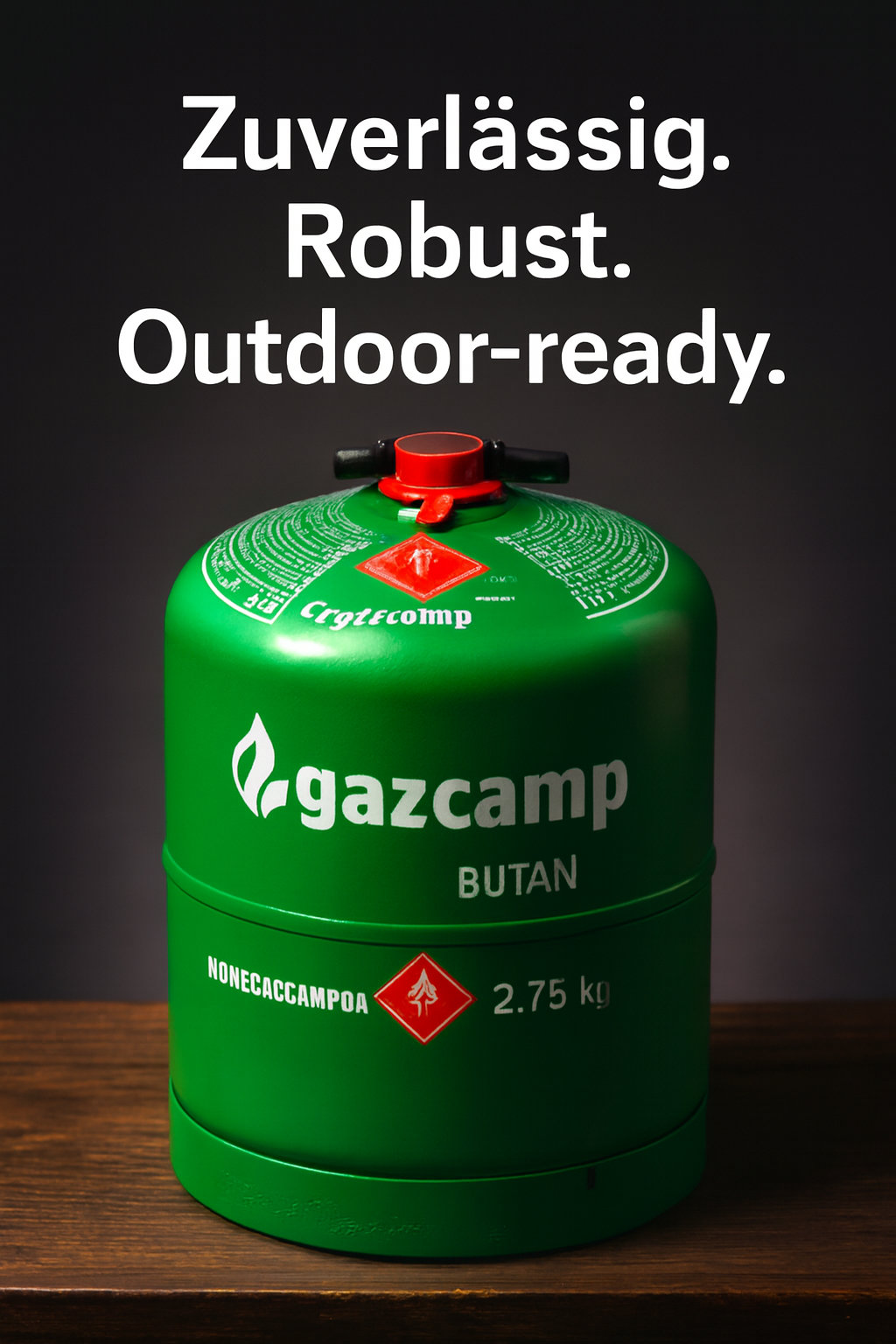 Gazcamp GC2750 Butangasflasche 2,75 kg Inhalt - Gasflasche für Camping & Outdoor