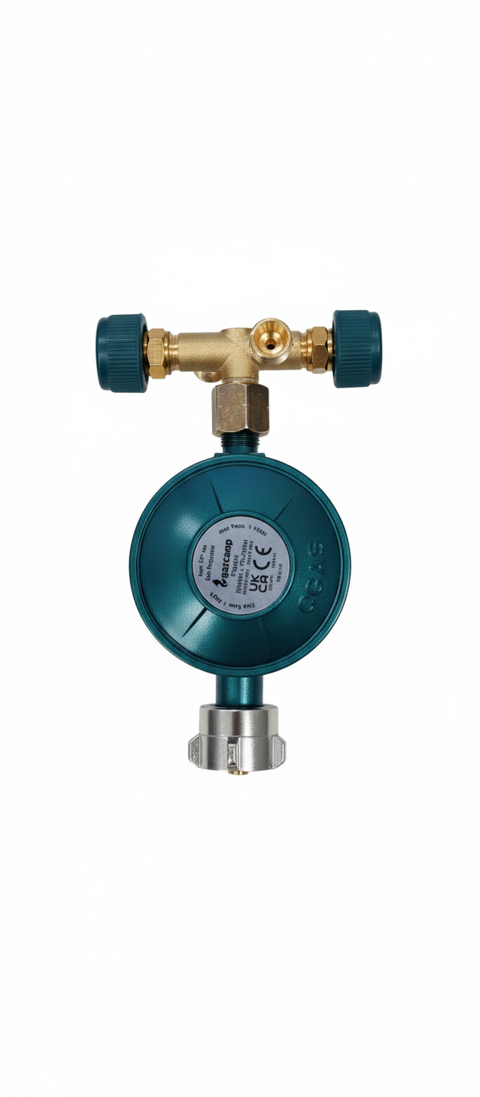 Gazcamp Doppelabzweigventil G1/4LH UEM x G1/4LH-KN