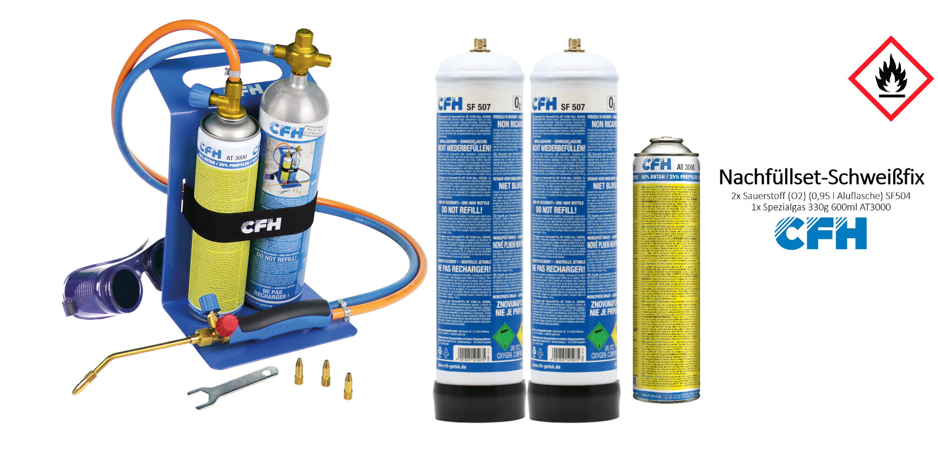 CFH Schweiß-Fix mit Ersatzdosenset SF 3100 SF 504 SF 508