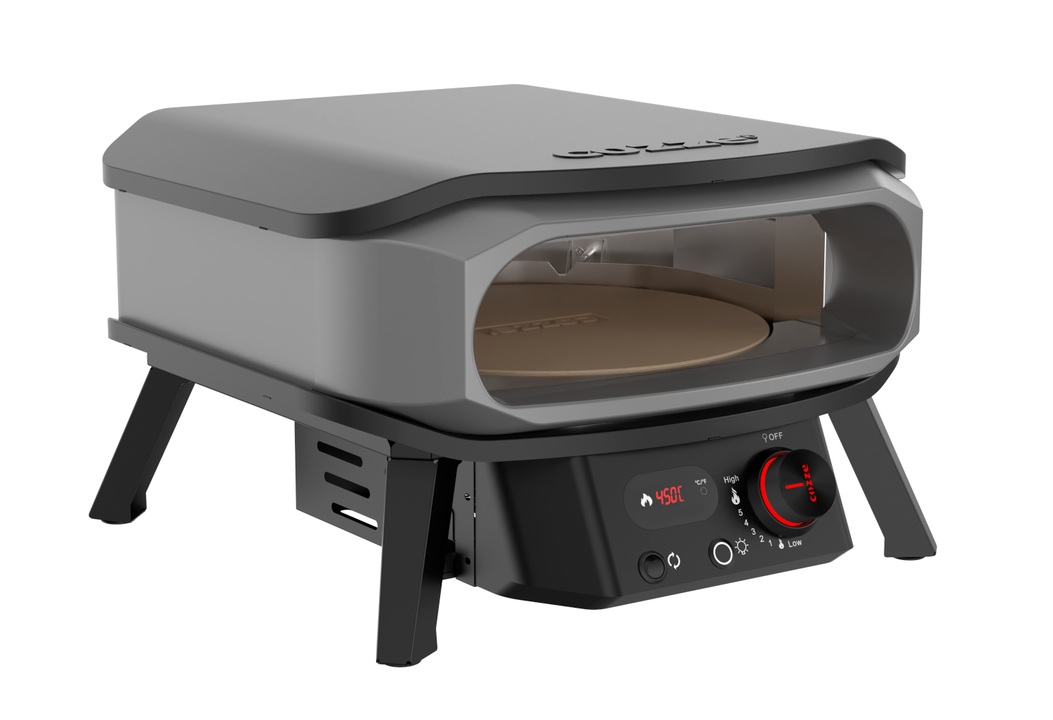 COZZE Mini Pizzaofen Gas mit Drehfunktion 13 Zoll, 50 mbar