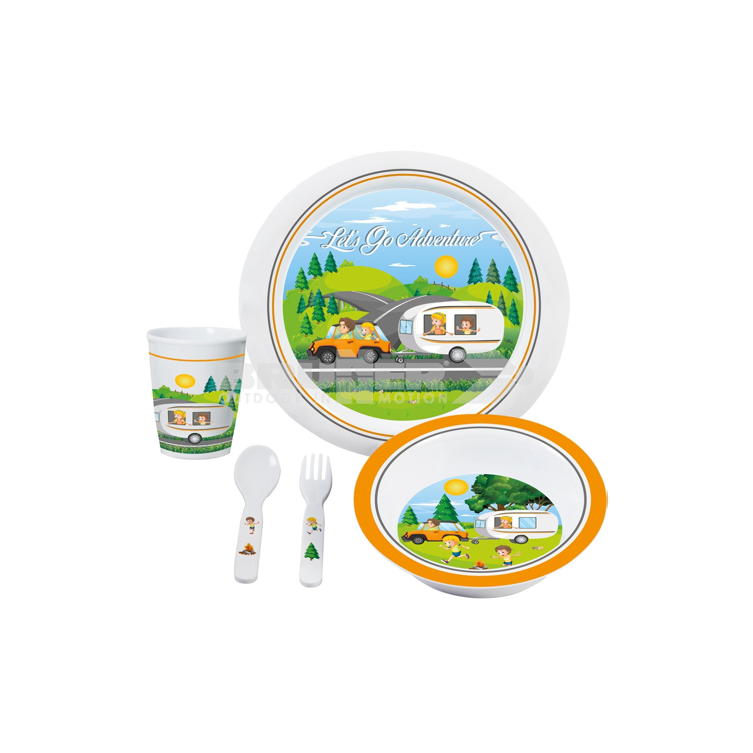 Brunner Geschirr Set Let's Go Adventure 3+ (5 teilig)