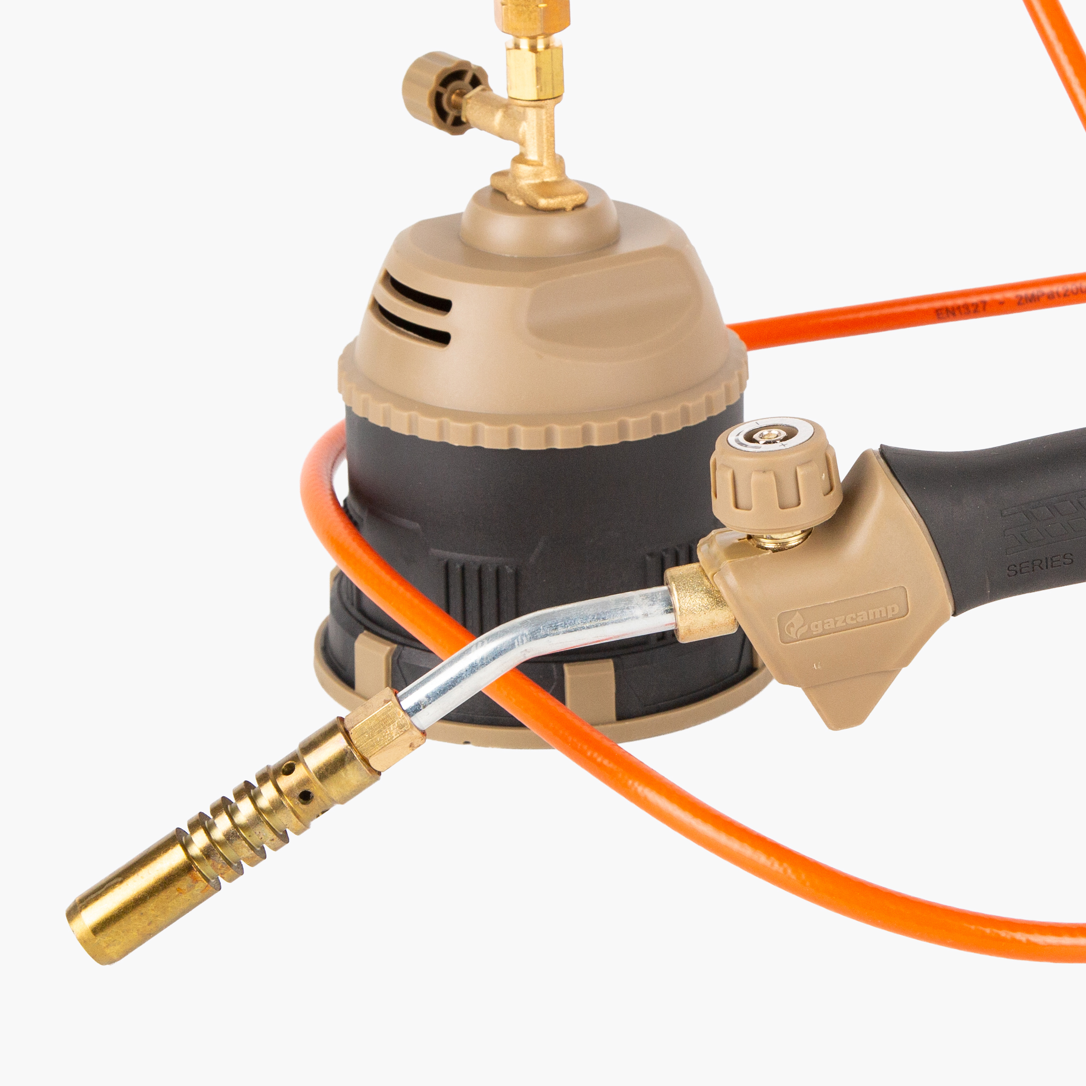 Gazcamp Stechkartuschen-Lötbrenner mit 1,5 m Schlauch – Mobiles Profi-Lötgerät