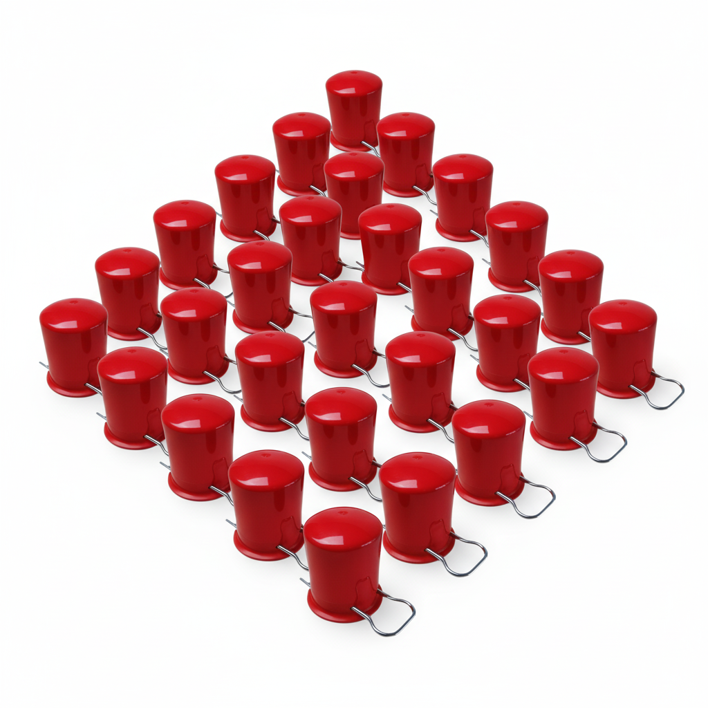 100x Rote Schutzkappen für Propangasflaschen