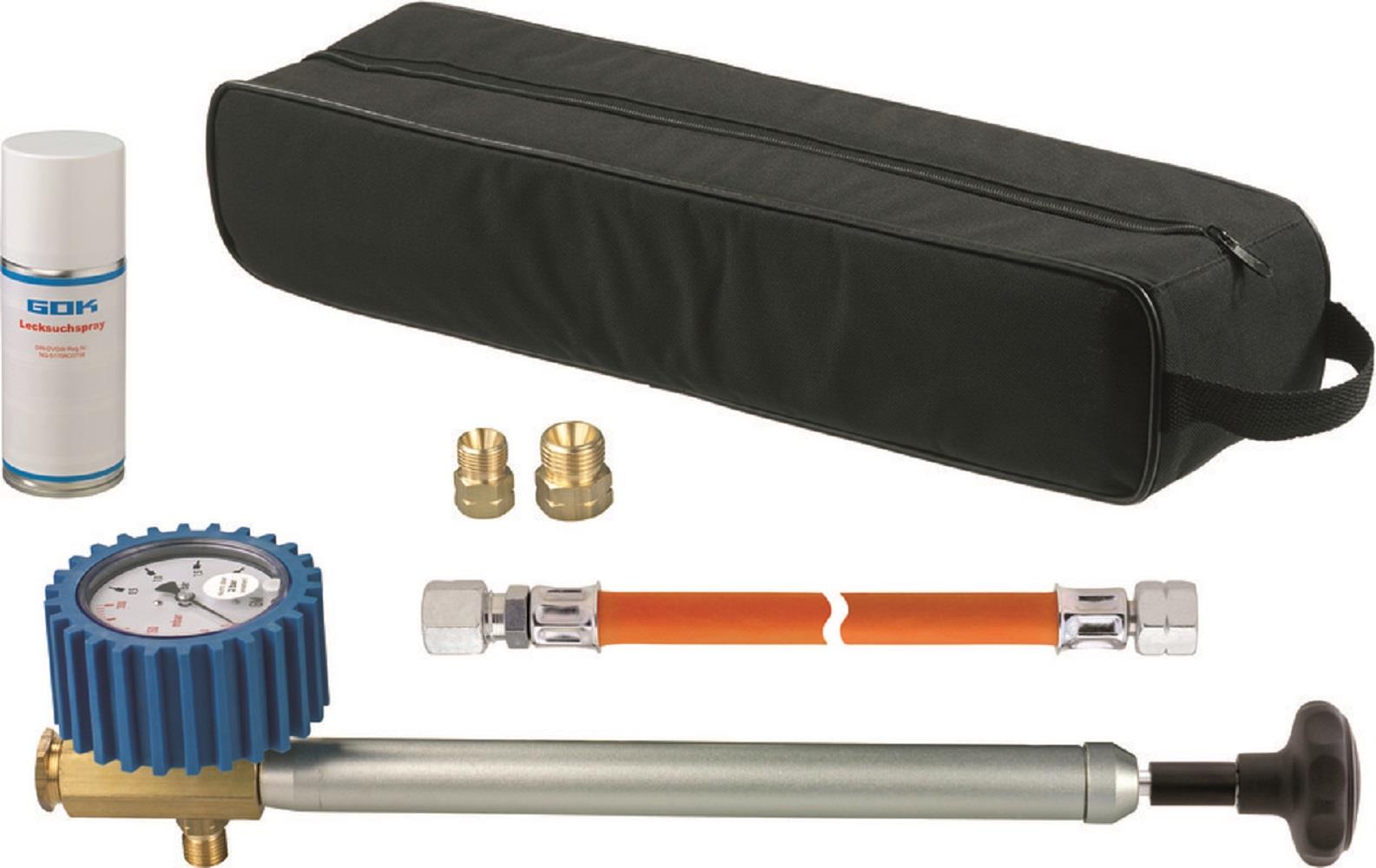 GOK Dichtprüfgerät 150 Kl.1 G1/4LH-KN Druckbegrenzer Tasche