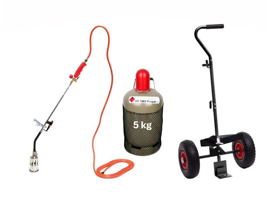 Rothenberger Industrial RoMaxi Premium Piezo 5 kg Gasflasche Flaschentransportwagen Komplettset