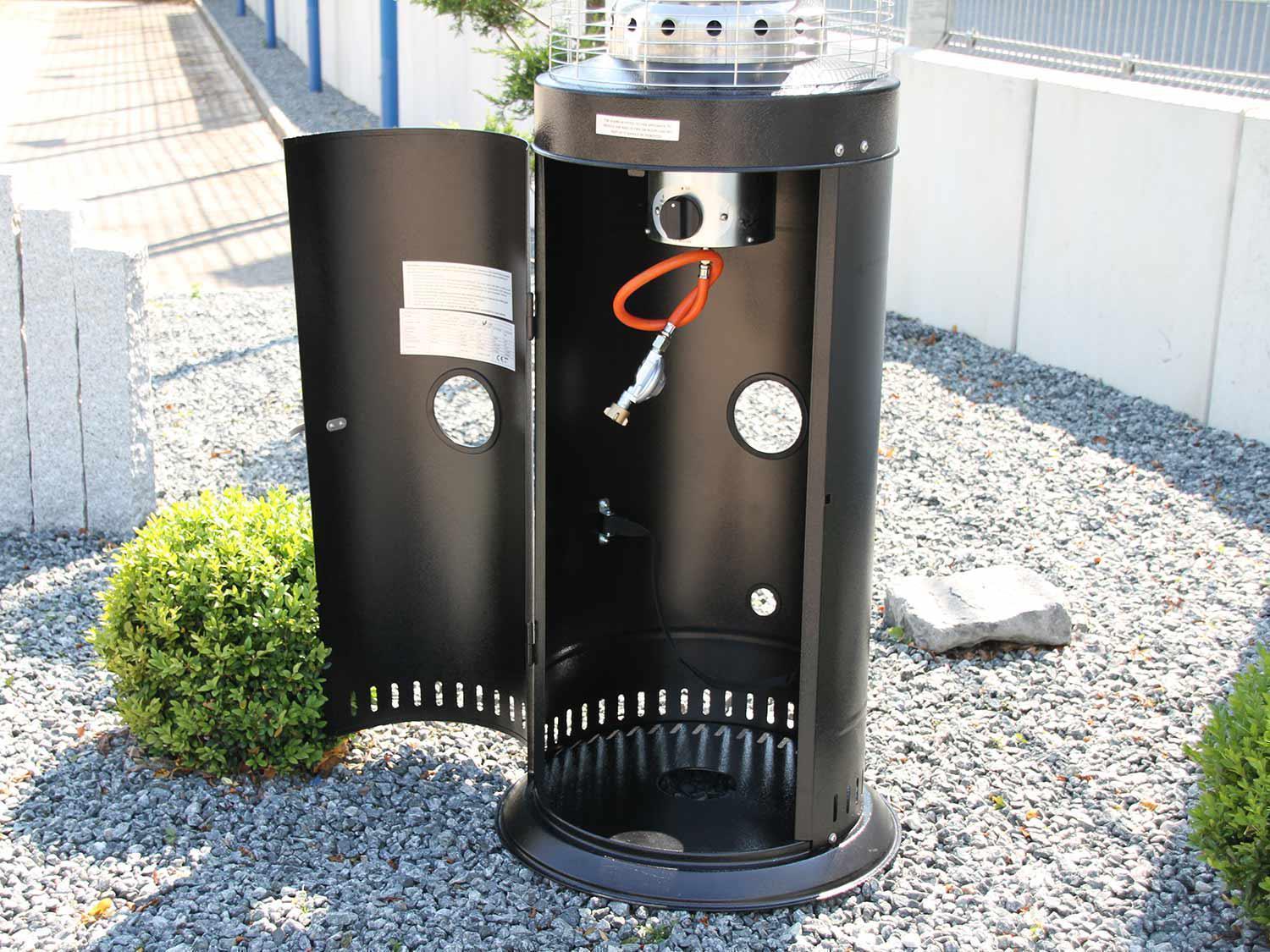 Gazcamp Heizstrahler Deluxe 10,0 kW – Gas Heizpilz aus Edelstahl mit Piezozündung & Kippschutz