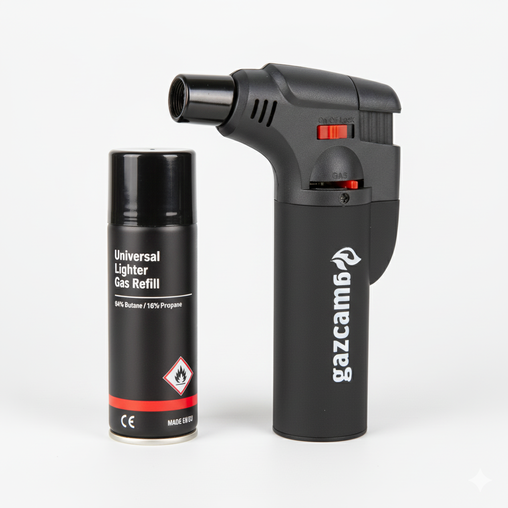 Gazcamp Sturmfeuerzeug – Wiederbefüllbarer Universalbrenner für Grill, Kamin & Lötarbeiten