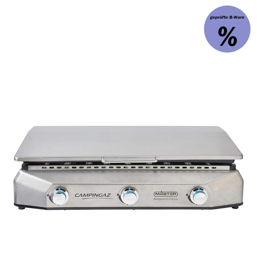 B-Ware Campingaz Master Plancha 3 LX 9 kW Piezozündung Blue Flame Technologie inkl. Schlauch und Regler