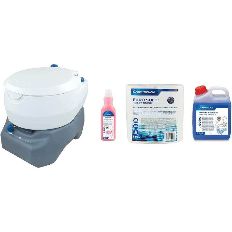 Campingaz Campingtoiletten-Kombi, Chemietoilette, chemische Toilette mit antimikrobiellem WC-Sitz und Schüssel für mehr Hygiene, Gartentoilette mit 20 L Abwassertank