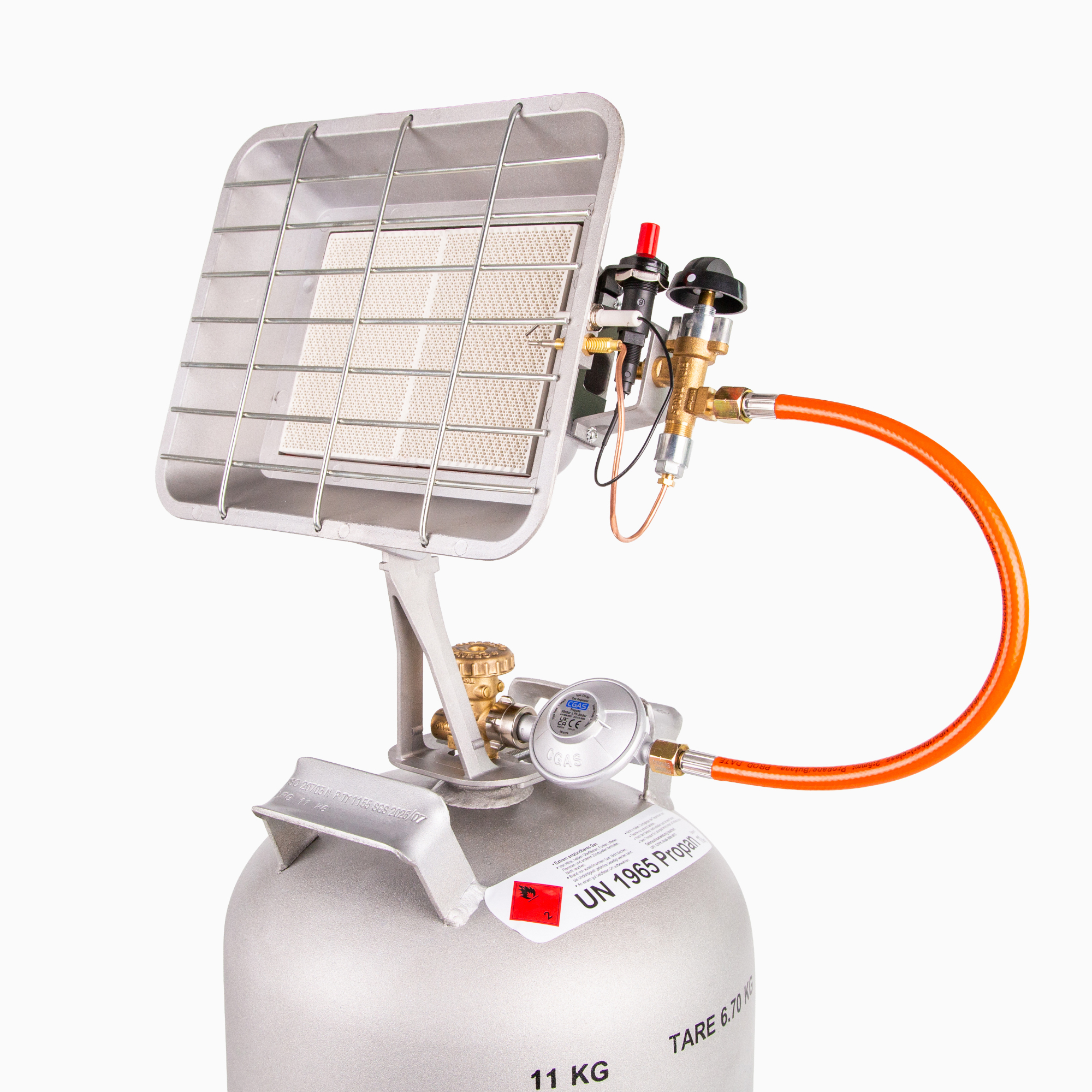 B-Ware Gazcamp Heizstrahler Flaschenheizstrahler Piezo/ Zündsicherung 4,4 kW