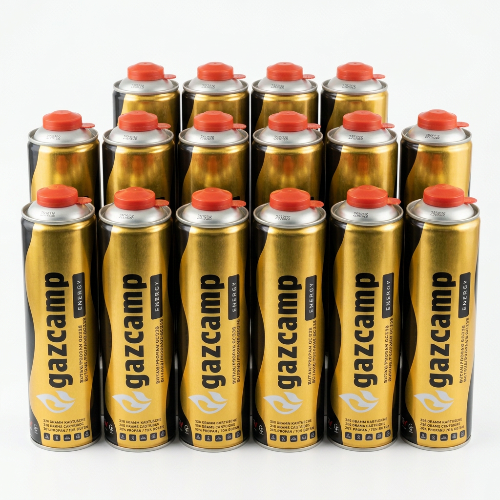 16x Gazcamp Butan/Propan 338g (616ml) Gaskartusche EN417 Schraubgewinde