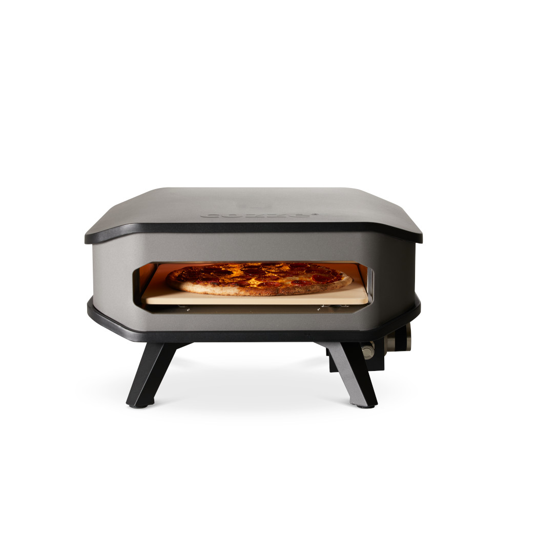 COZZE 13" Pizza-Gas-Ofen schwarz inkl. Pizzastein 34 x 34cm