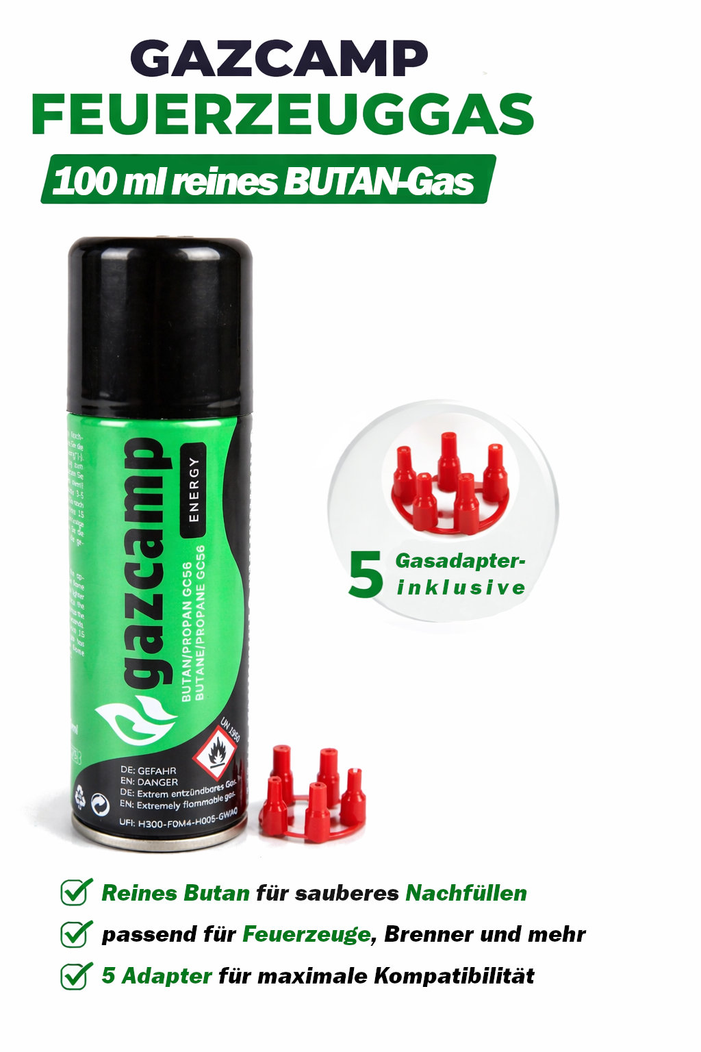 B-Ware Gazcamp Feuerzeuggas GC56 (100ml)