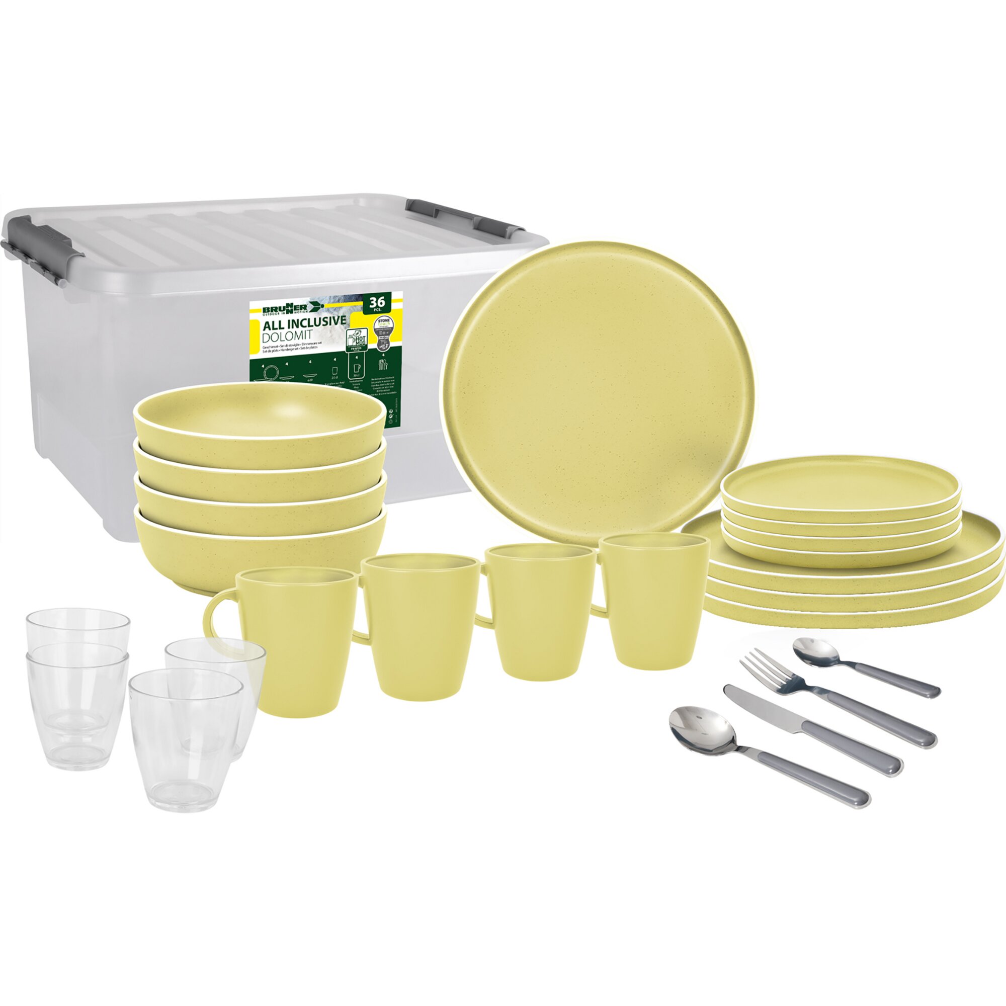 Brunner All Inclusive Geschirrset Dolomit Yellow (36-teilig)