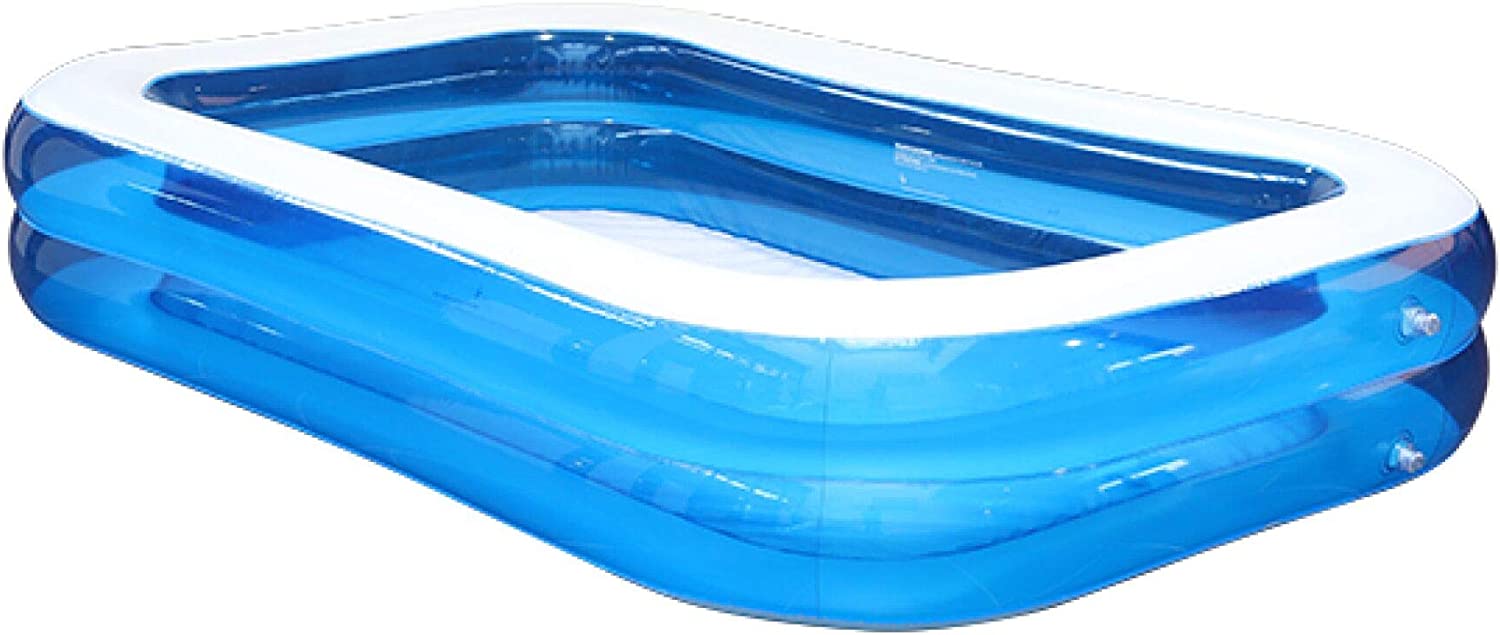 HI Planschbecken Familien-Pool 262 x 175 x 51 cm 750 Liter (75%) PVC (phtalatfrei) mit Reparatur-Set transparent-blau