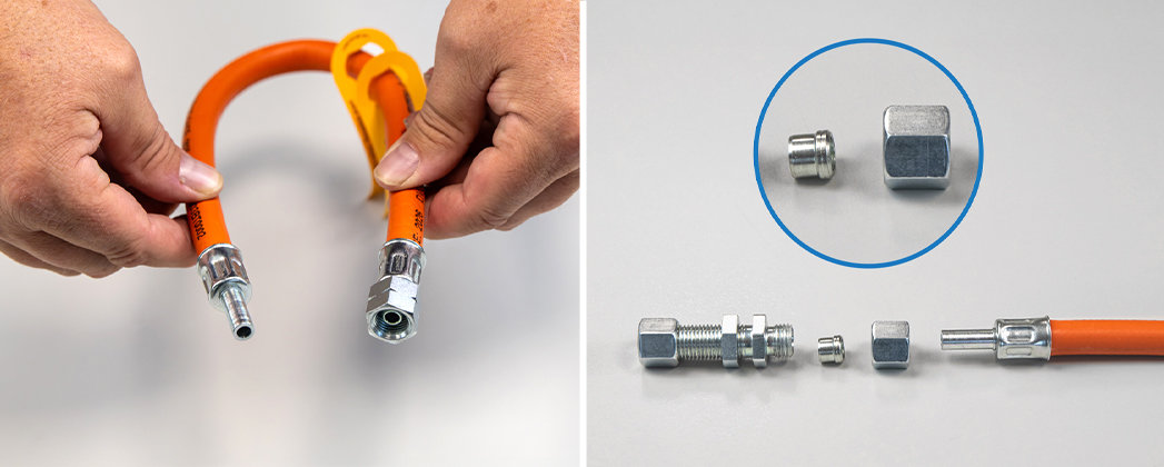 GOK Ersatz-Gasschlauch für Caravan & Wohnmobil – Anschluss G 1/4 LH-ÜM x Rohrstutzen 8