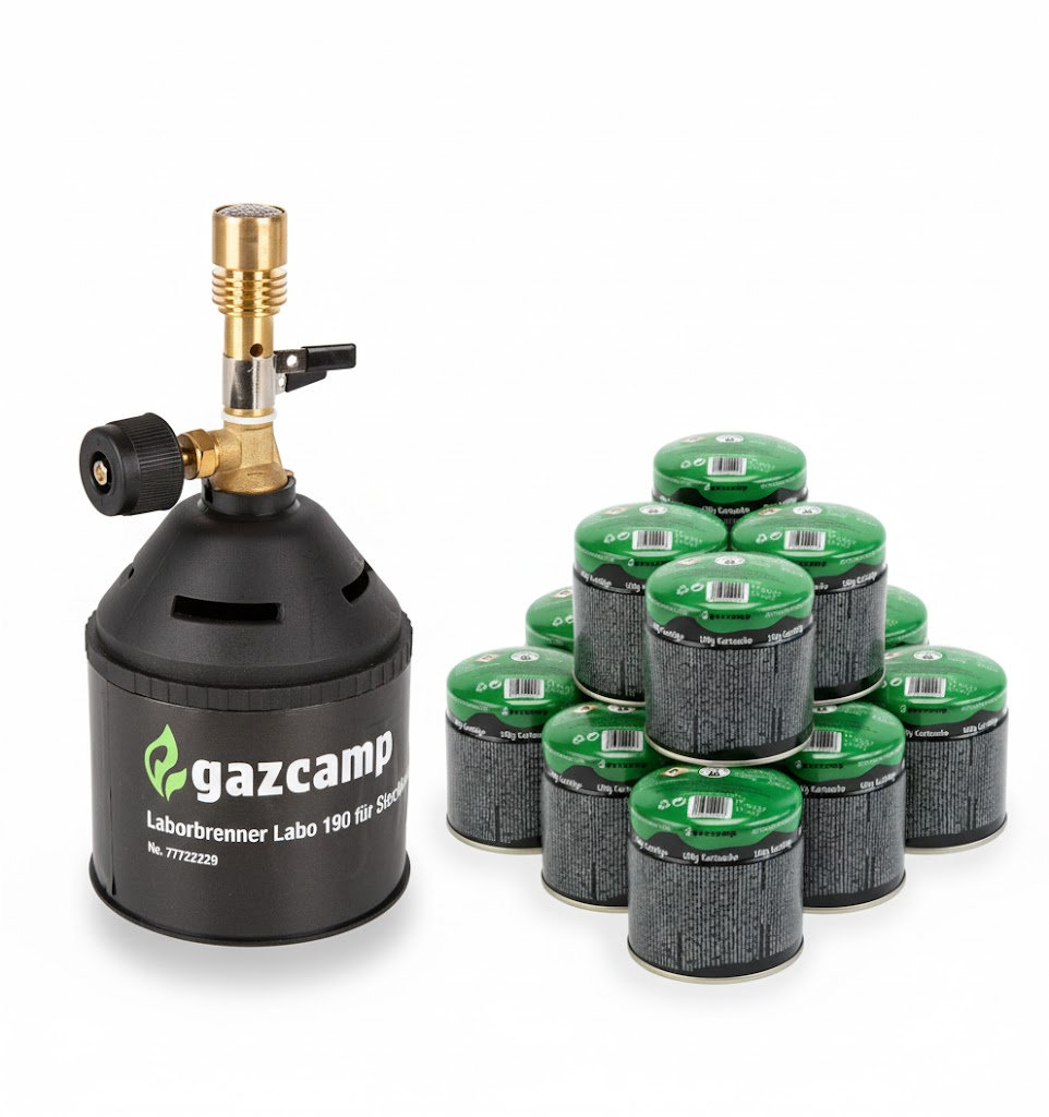 Gazcamp Laborbrenner LABO 190 mit Stechkartuschen