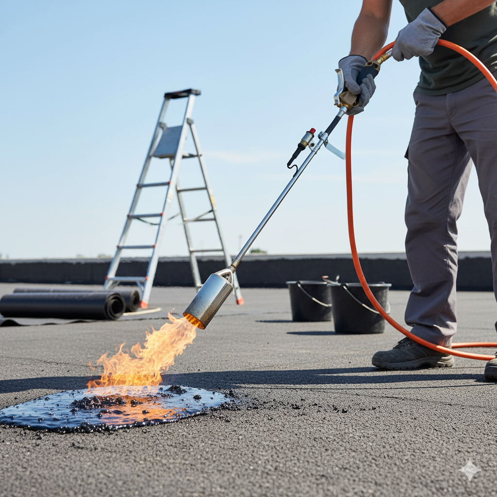 Gazcamp Abflammgerät PQ850 PZ Premium – Profi-Gerät mit Piezozündung für Baustelle, Garten und Bedachungsarbeiten