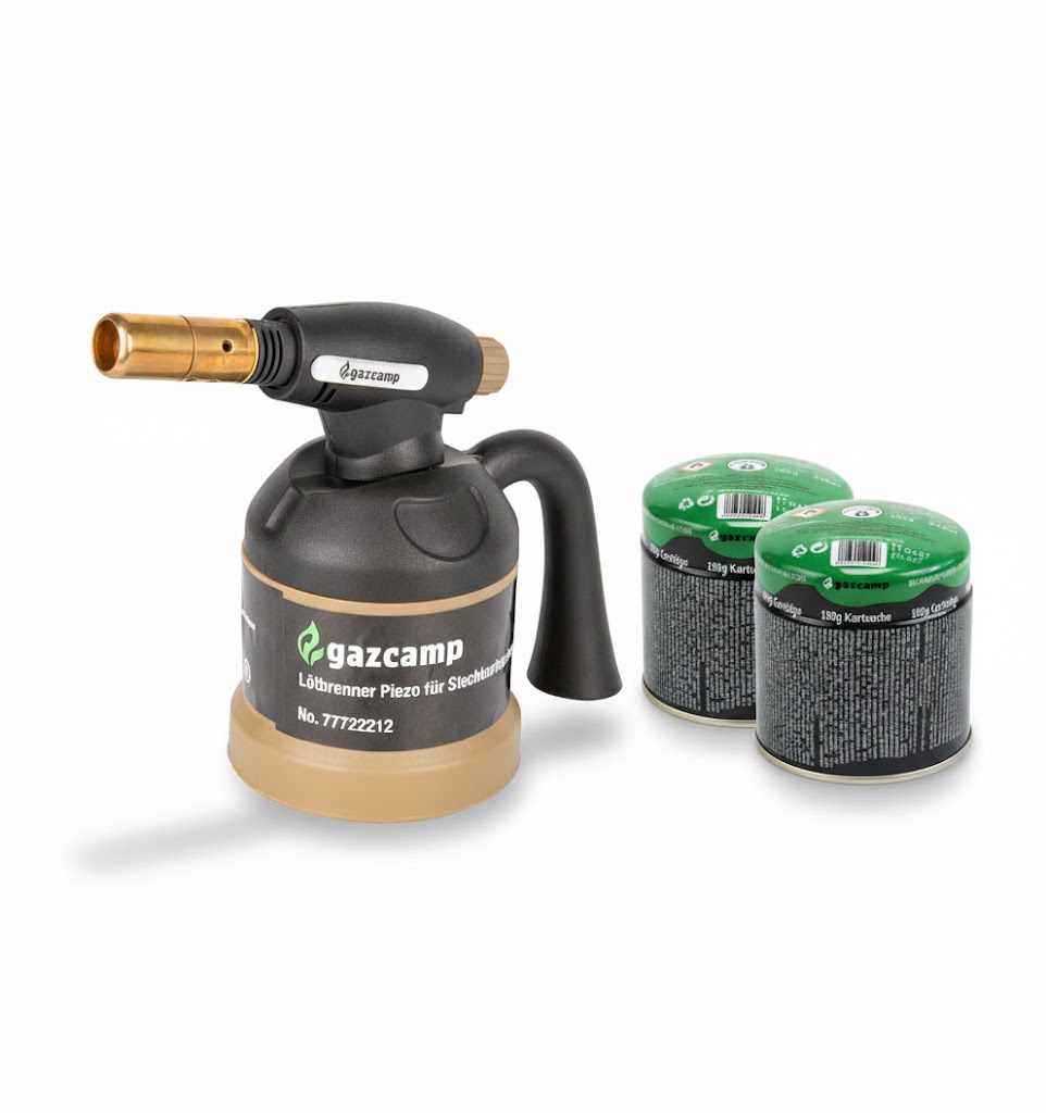 Gazcamp Lötbrenner Piezo inkl. Kartuschen (4 / 8 / 12 / 24 / 36 Stück)