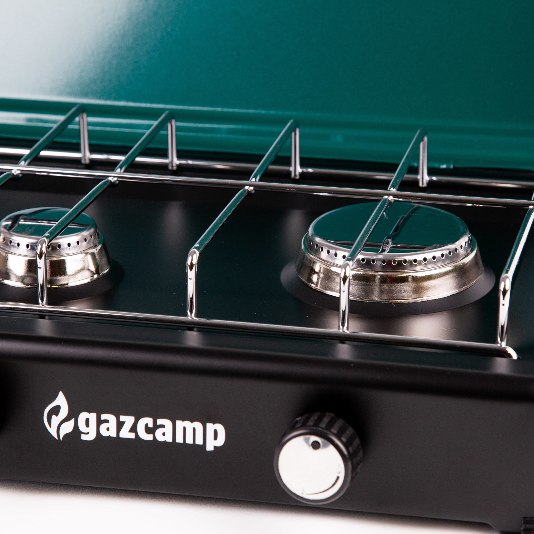 B-Ware Gazcamp 3-flamm Gaskocher 3,7 kW 50 mbar schwarz mit Deckel