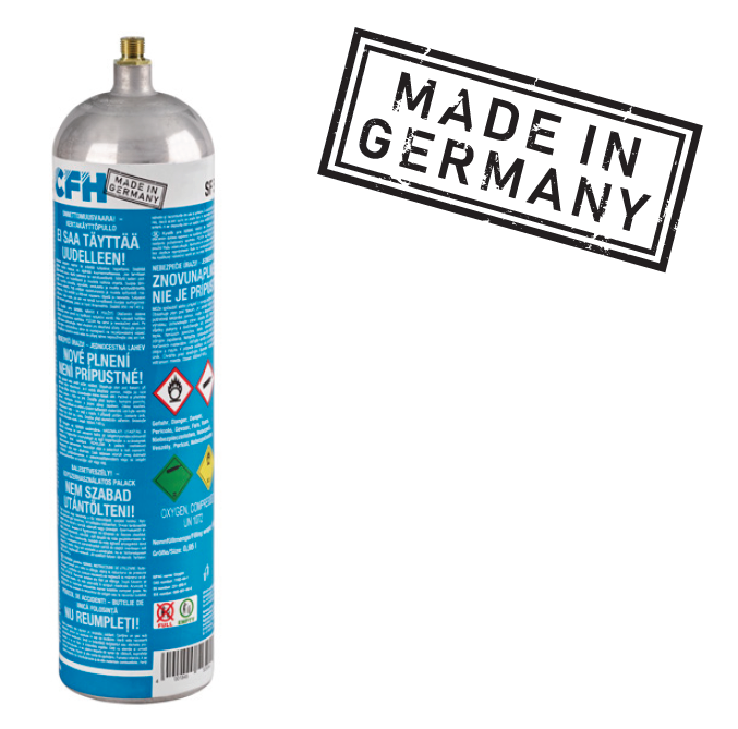CFH Sauerstoffersatzflasche 950 ml 140 g Sauerstoff (O2) für Schweiß-Fix SF 504