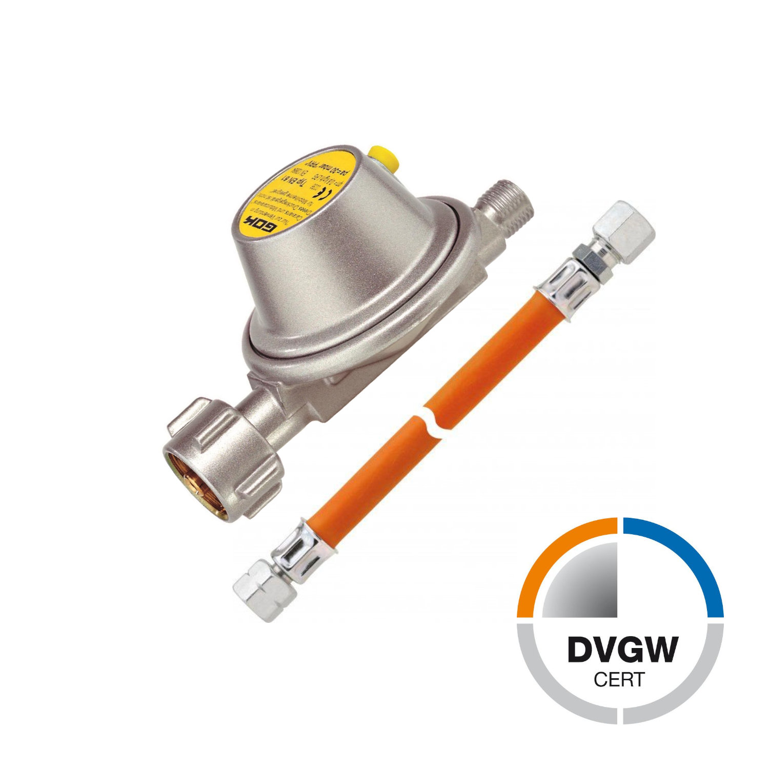 GOK Gasregler Wohnwagen/ Caravan 30mbar mit 40cm Schlauch RVS8